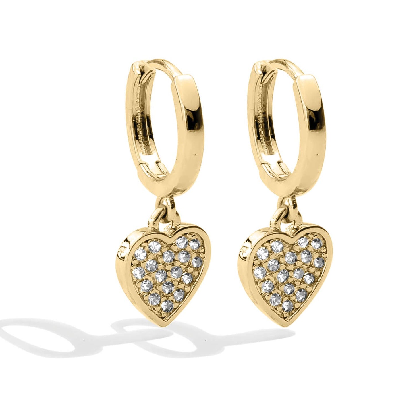 Small Heart Hoop in Gold
