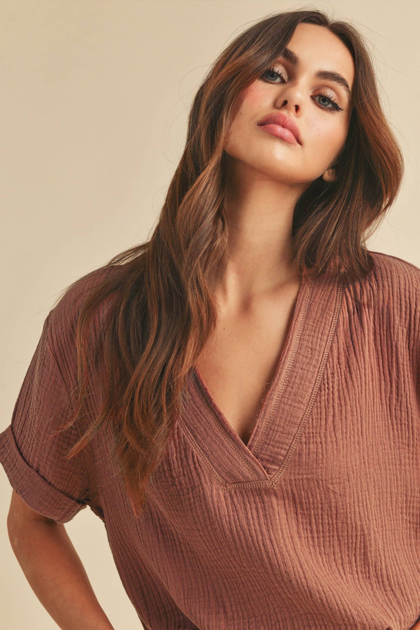 Flowy Trudie Top in Terracotta