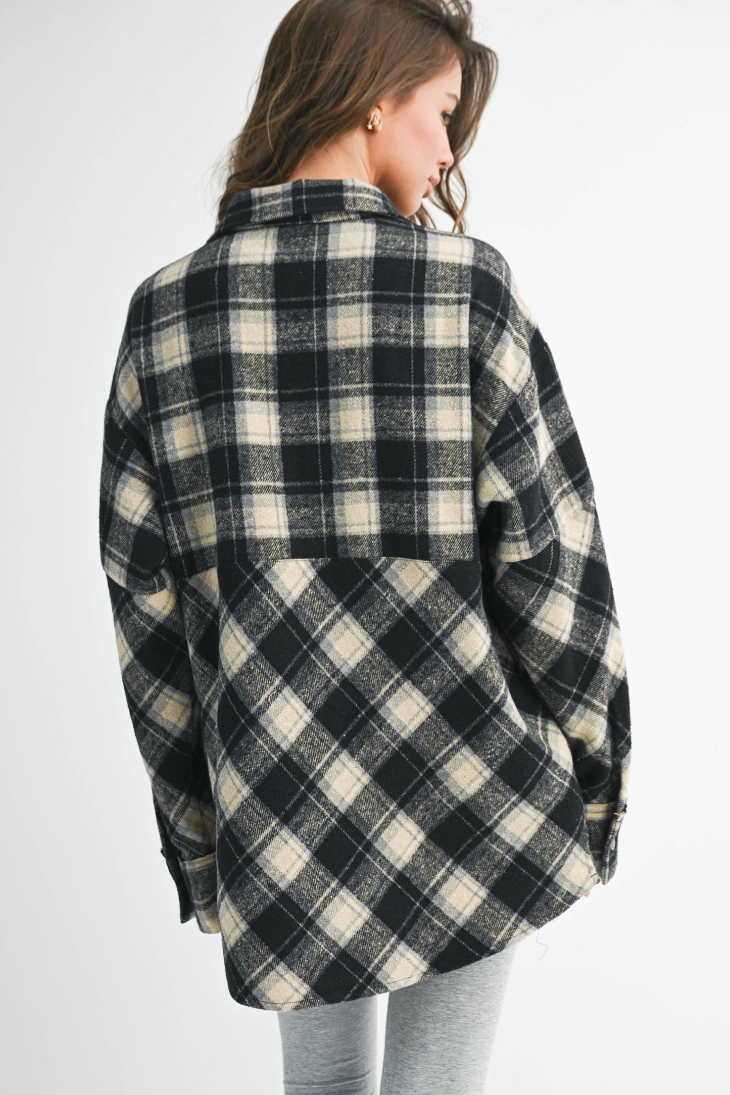 Mya Plaid Pullover in Black