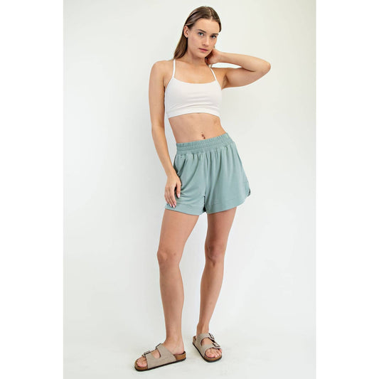 Modal Tulip Shorts in Moss Green