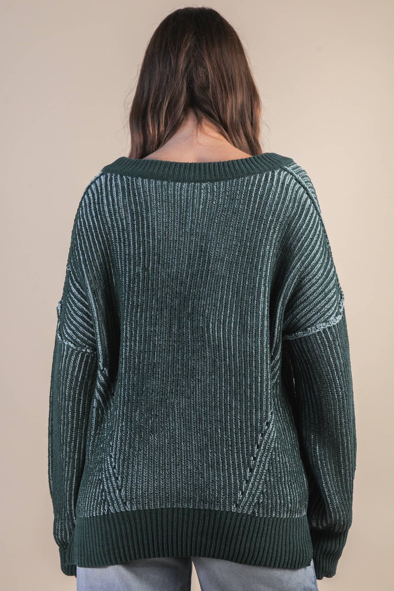 Oversized Casual Sweater in Forest