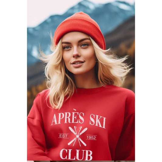 Graphic - Apres Ski Club Vintage Sweatshirt in Red