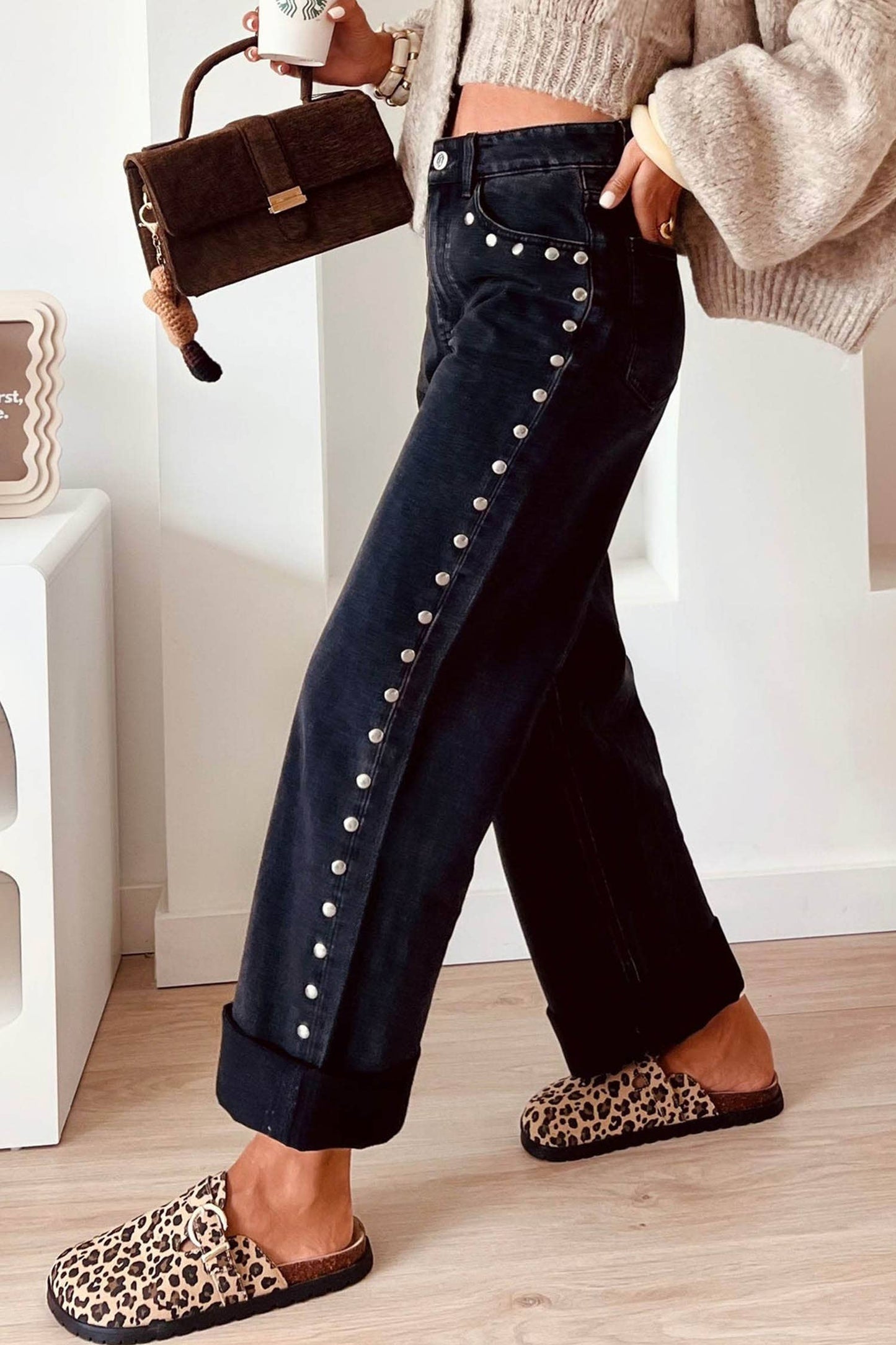 Stud Denim on Black