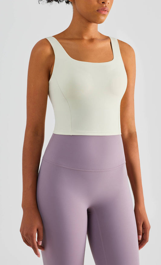 Grace U-Neck Molded Cup Tank Top in Ivory