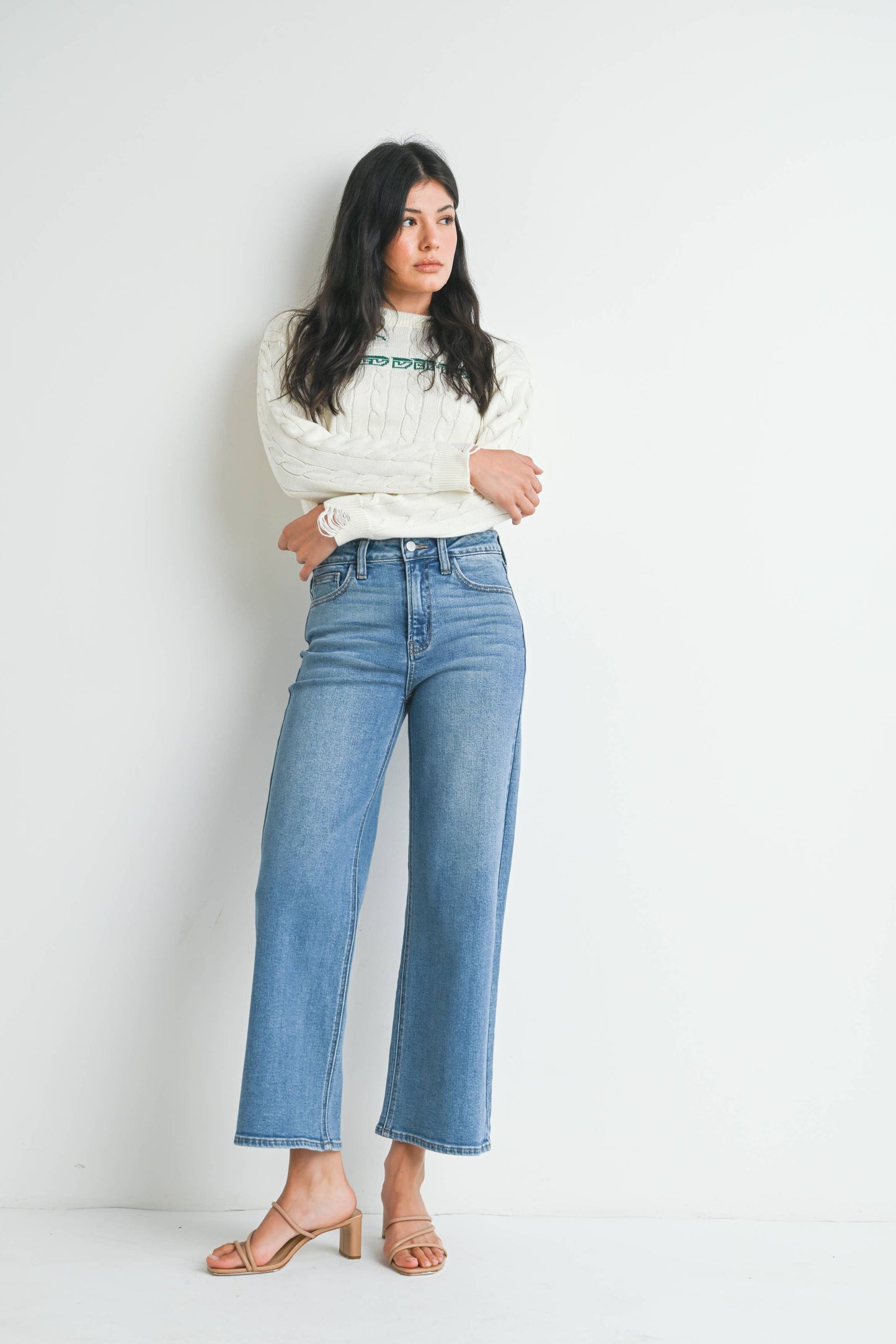 Slim Wide Leg Denim
