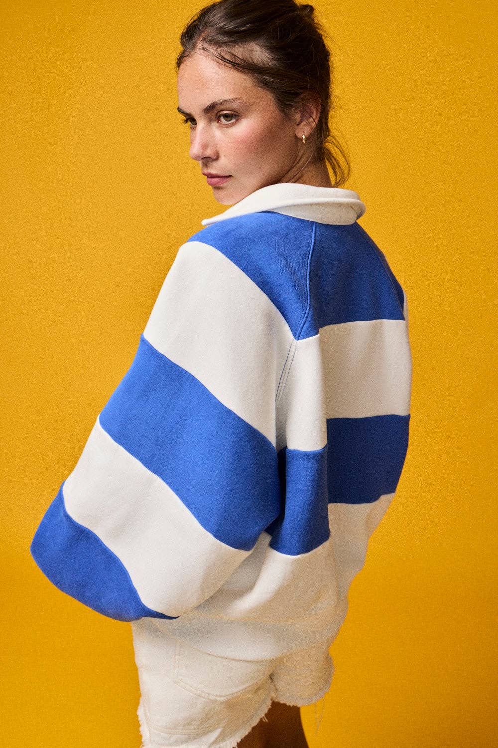 Everly Striped Pullover in Blue