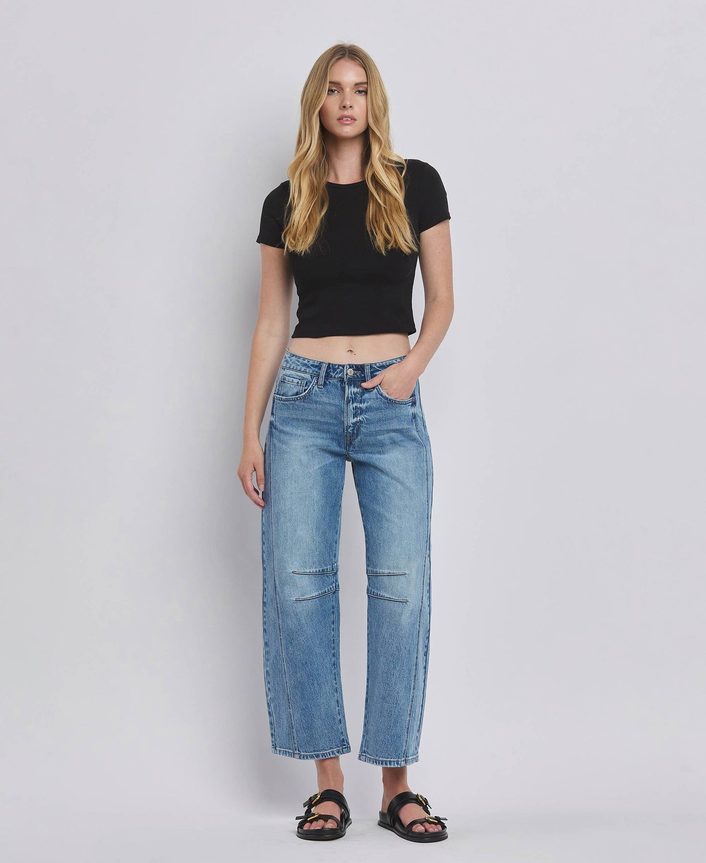 High Rise Dart Fit Barrel Denim