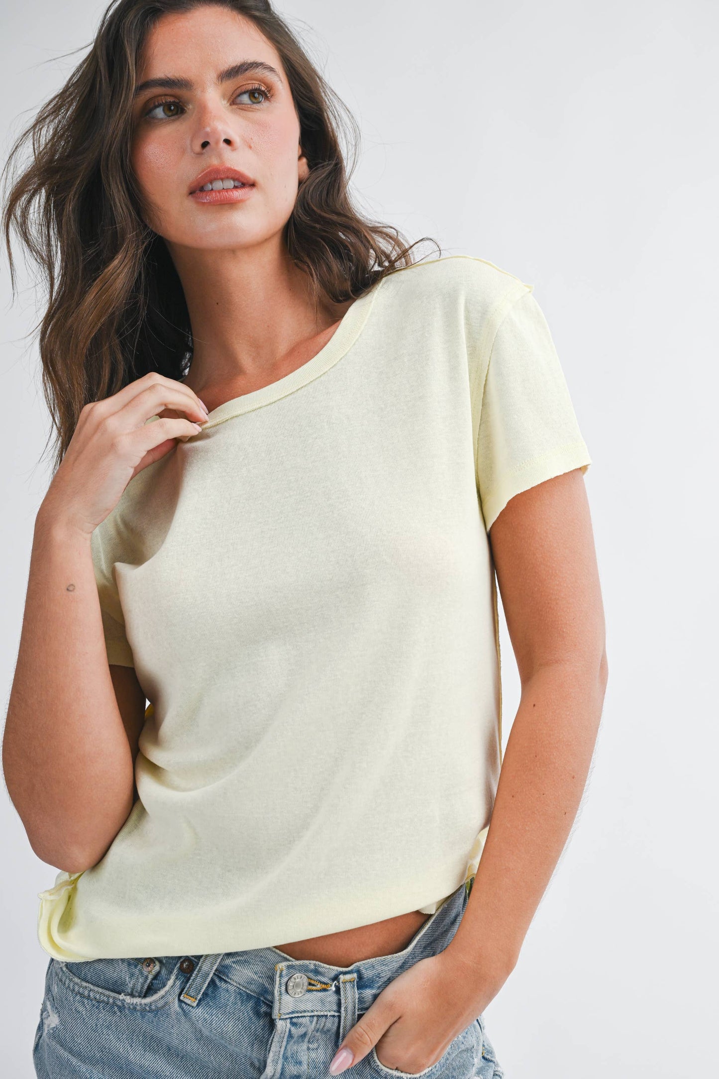 Soft Crewneck Tee in Butter Yellow