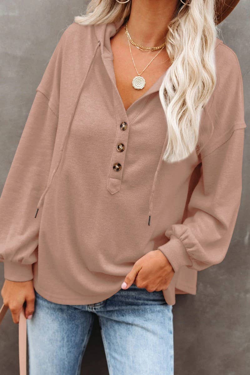 Casual Loose Hoodie in Khaki