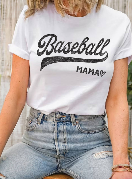 Graphic - Baseball Mama in White