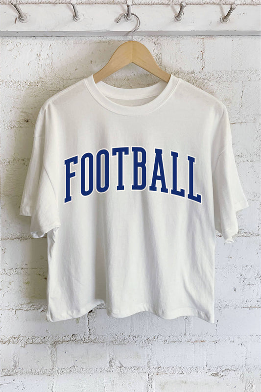 Graphic - Puff Print Football Long Crop in Natural