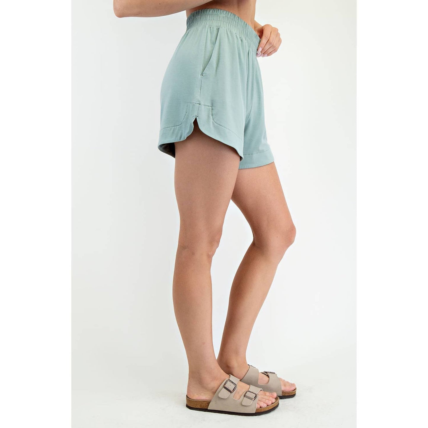 Modal Tulip Shorts in Moss Green
