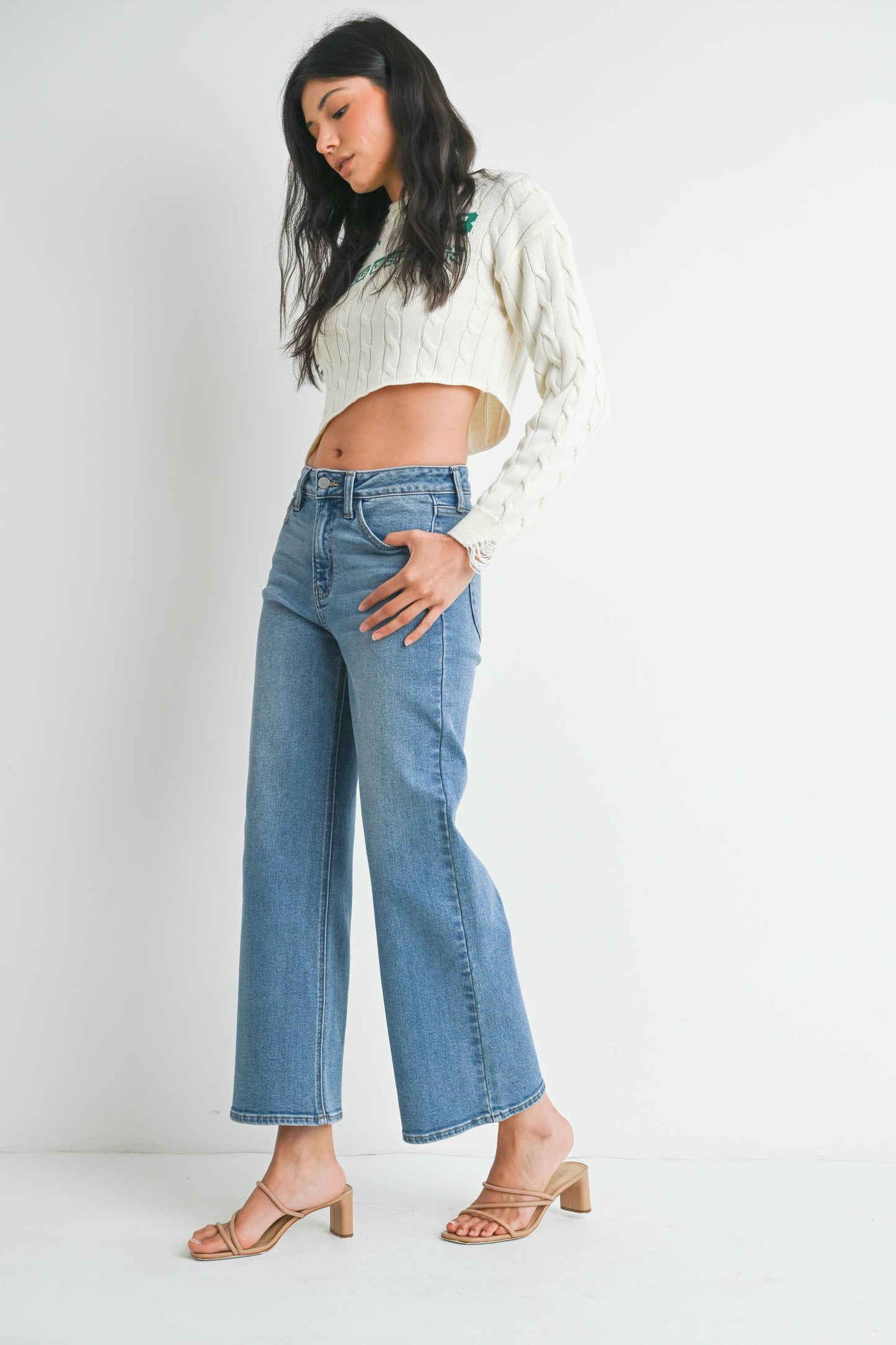 Slim Wide Leg Denim
