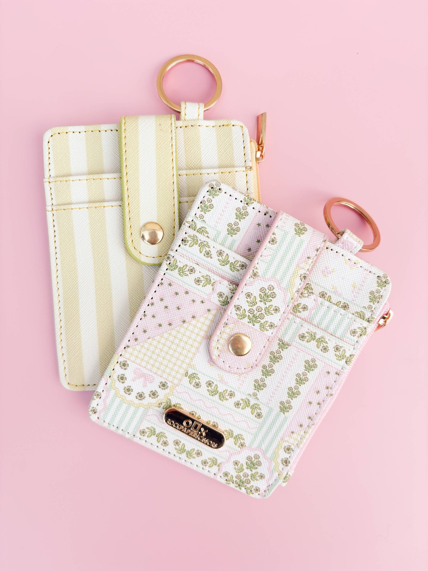 Patchwork Floral Keychain Wallet