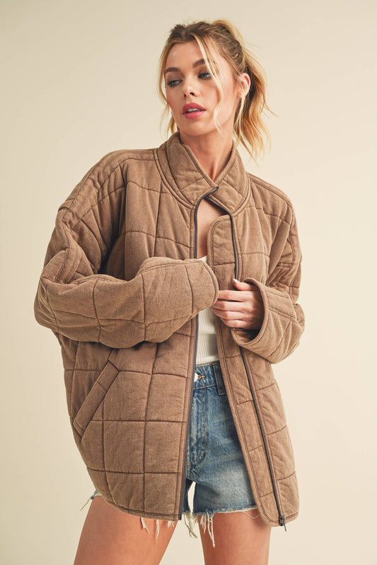 Quilted Dixie Jacket in Brown