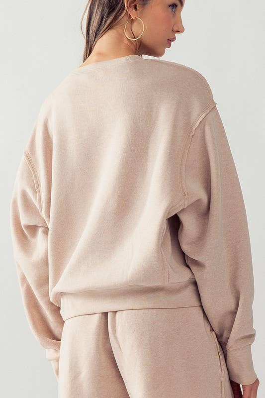 Relaxed Fit Sweatshirt in Tan