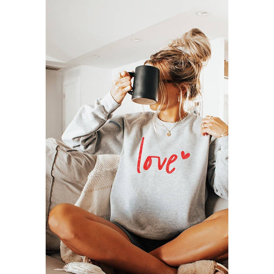 Graphic - Vintage Love Sweatshirt in Ash