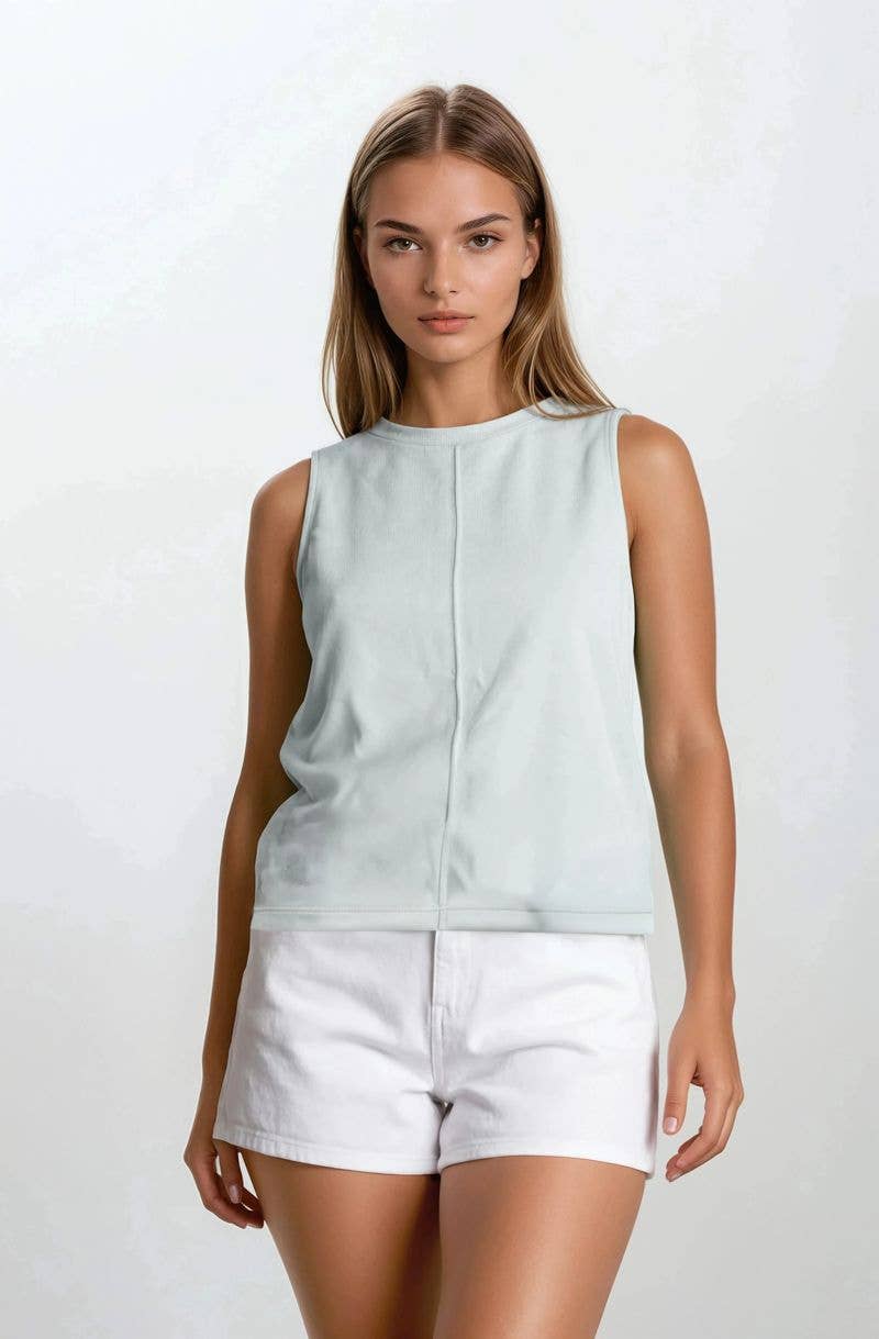 Brushed Modal Tank in Sage