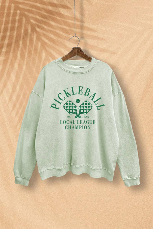Graphic - Pickleball Sweatshirt in Washed Sea Salt