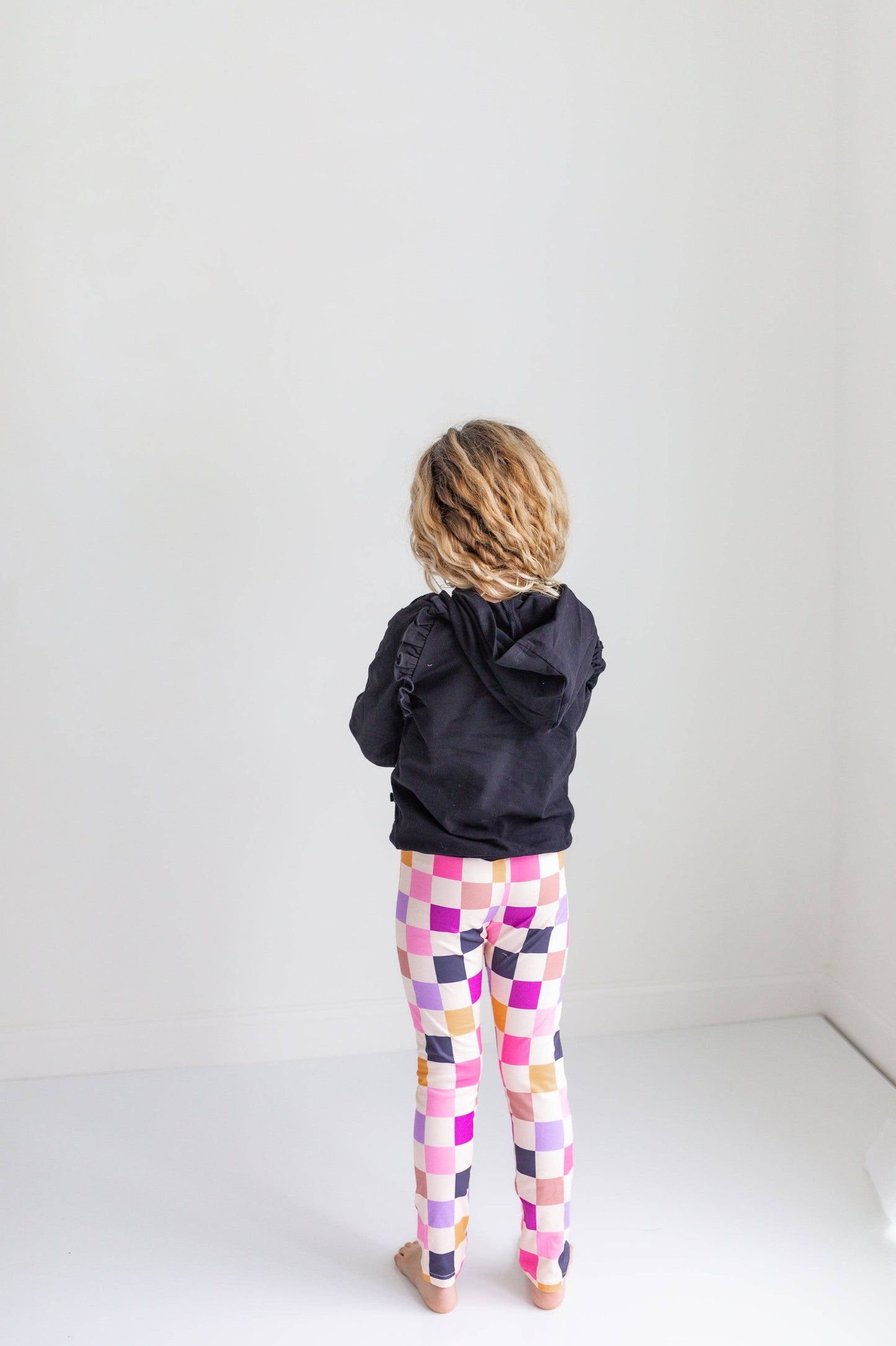 Kids Ruffle Hoodie & Checkered Legging Set