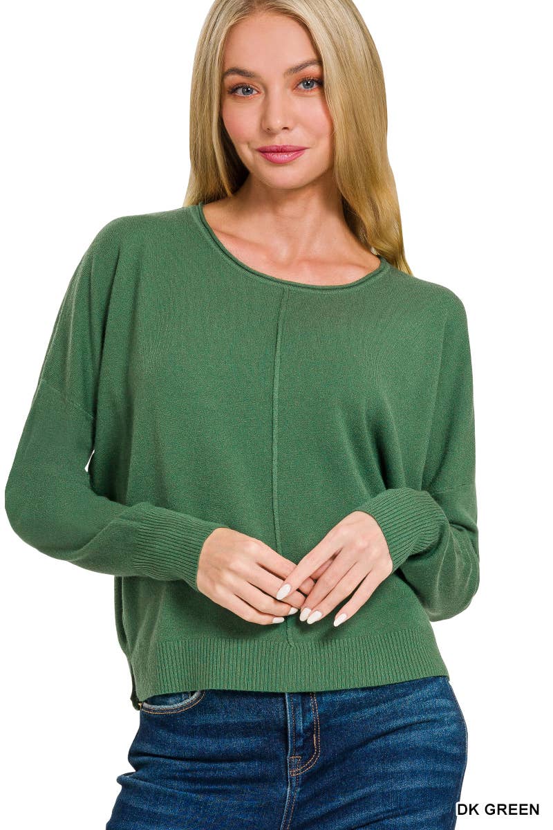 Front Seam Sweater in Green