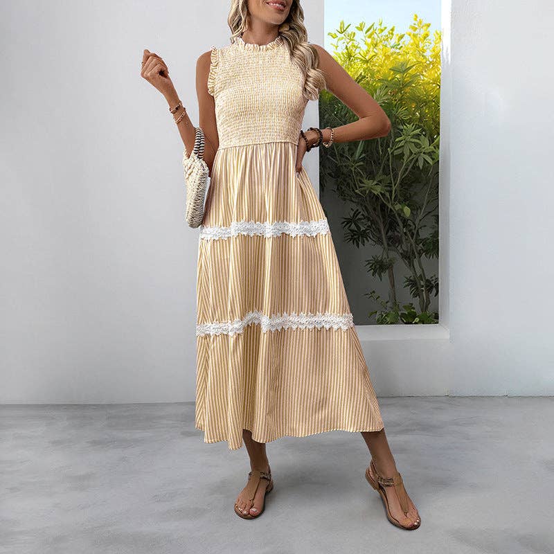 Striped Maxi Dress in Golden