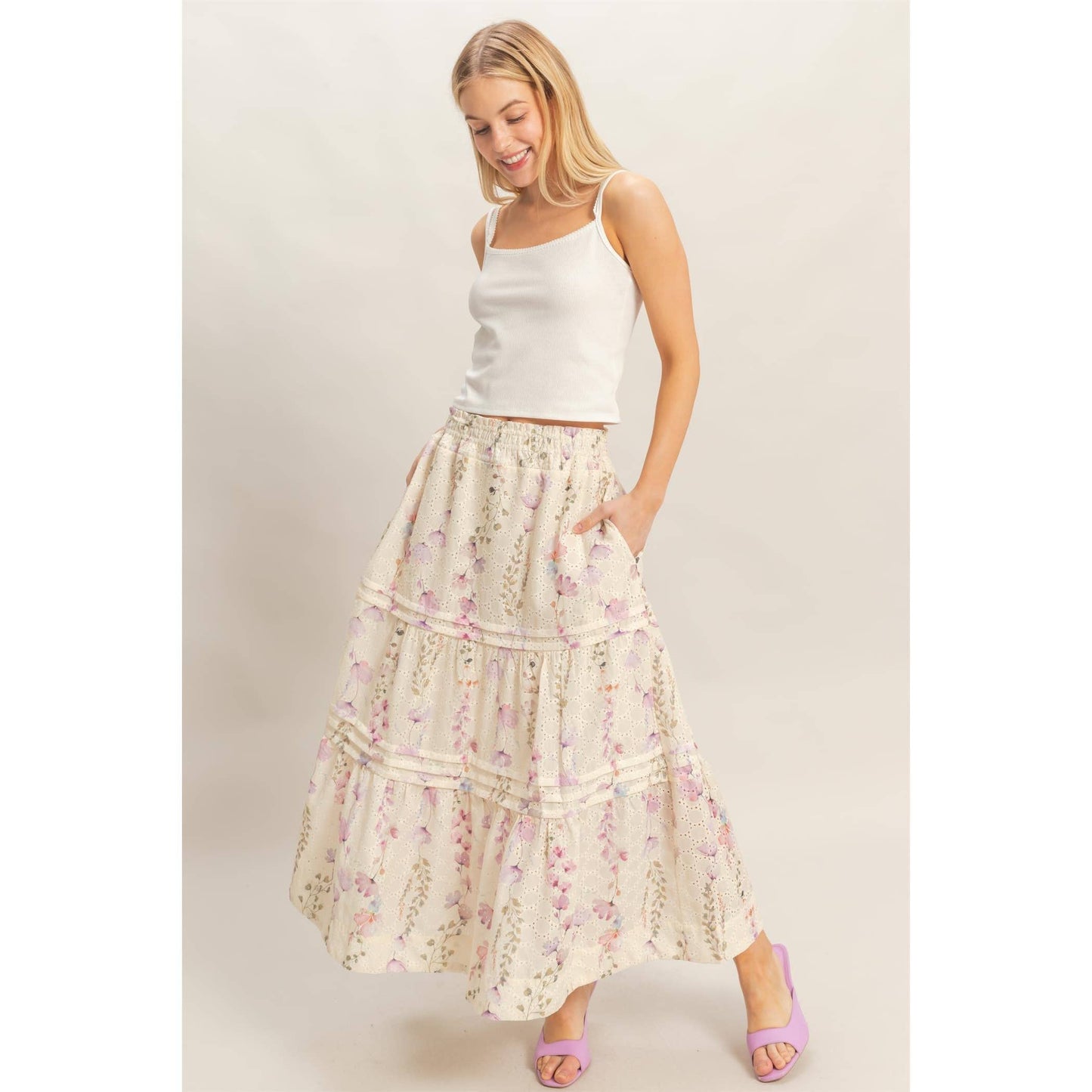 Floral Smocked Skirt