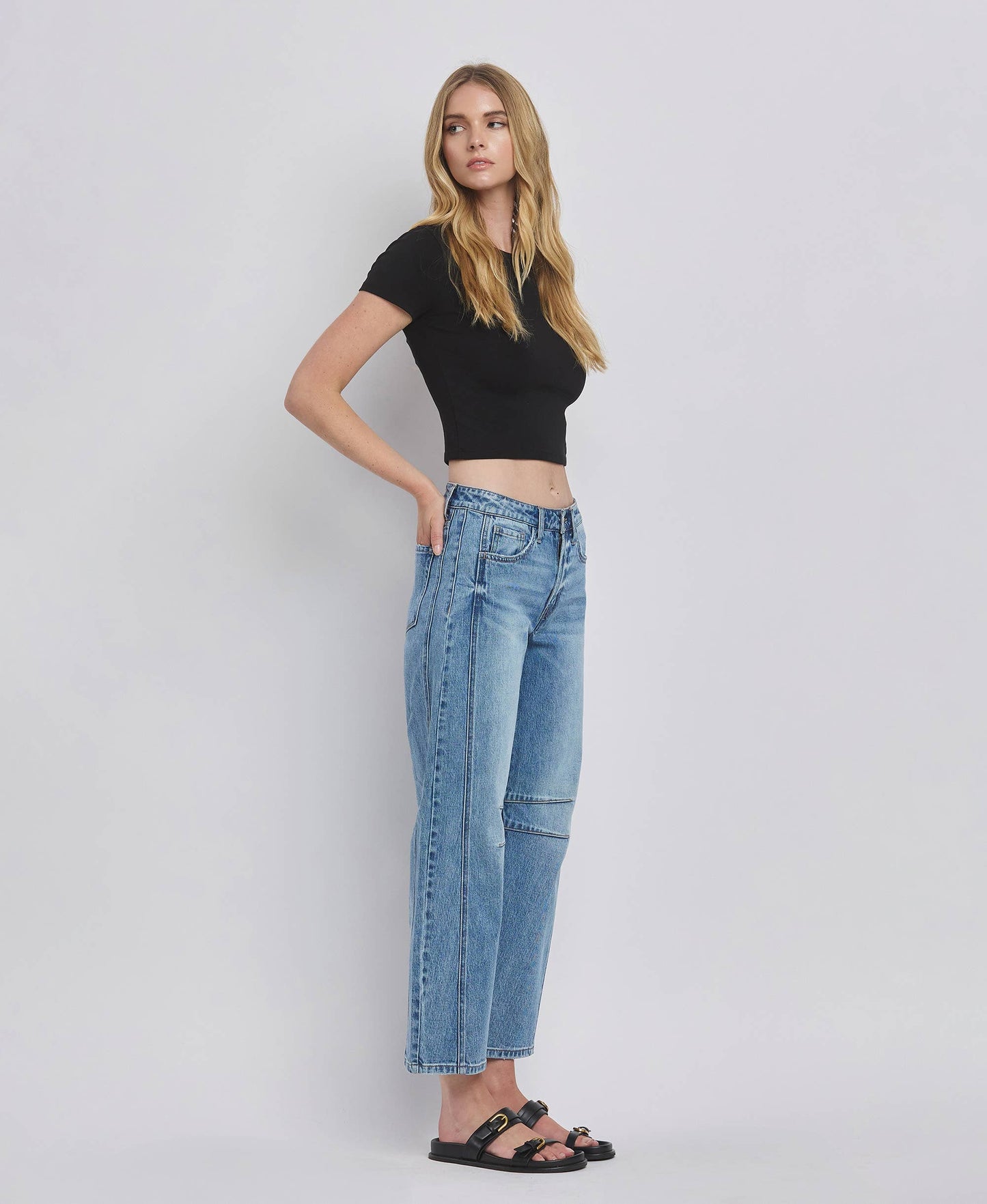 High Rise Dart Fit Barrel Denim