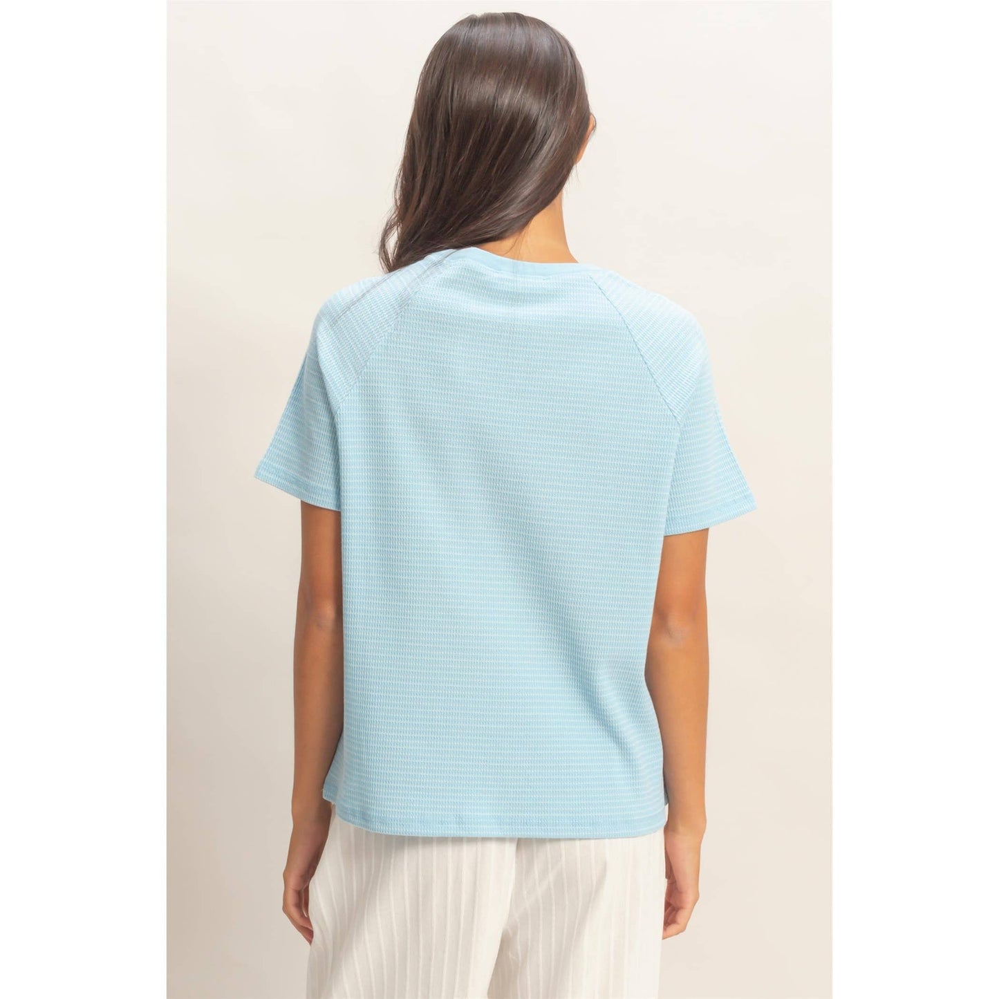Striped Raglan Top in Cream