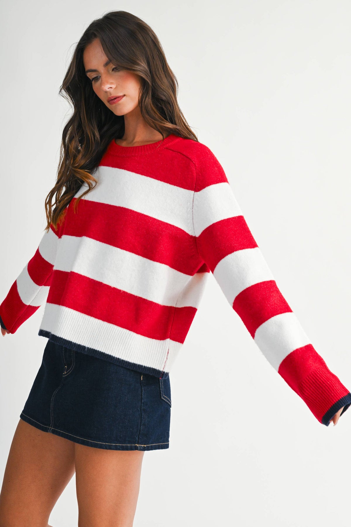 Coastal Stripe Sweater in Red