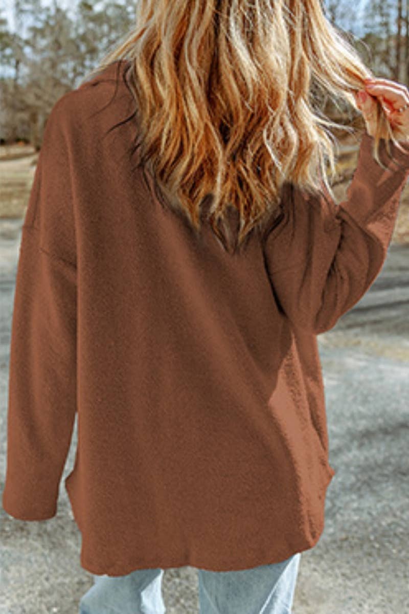 Plush Pocket Jacket in Brown