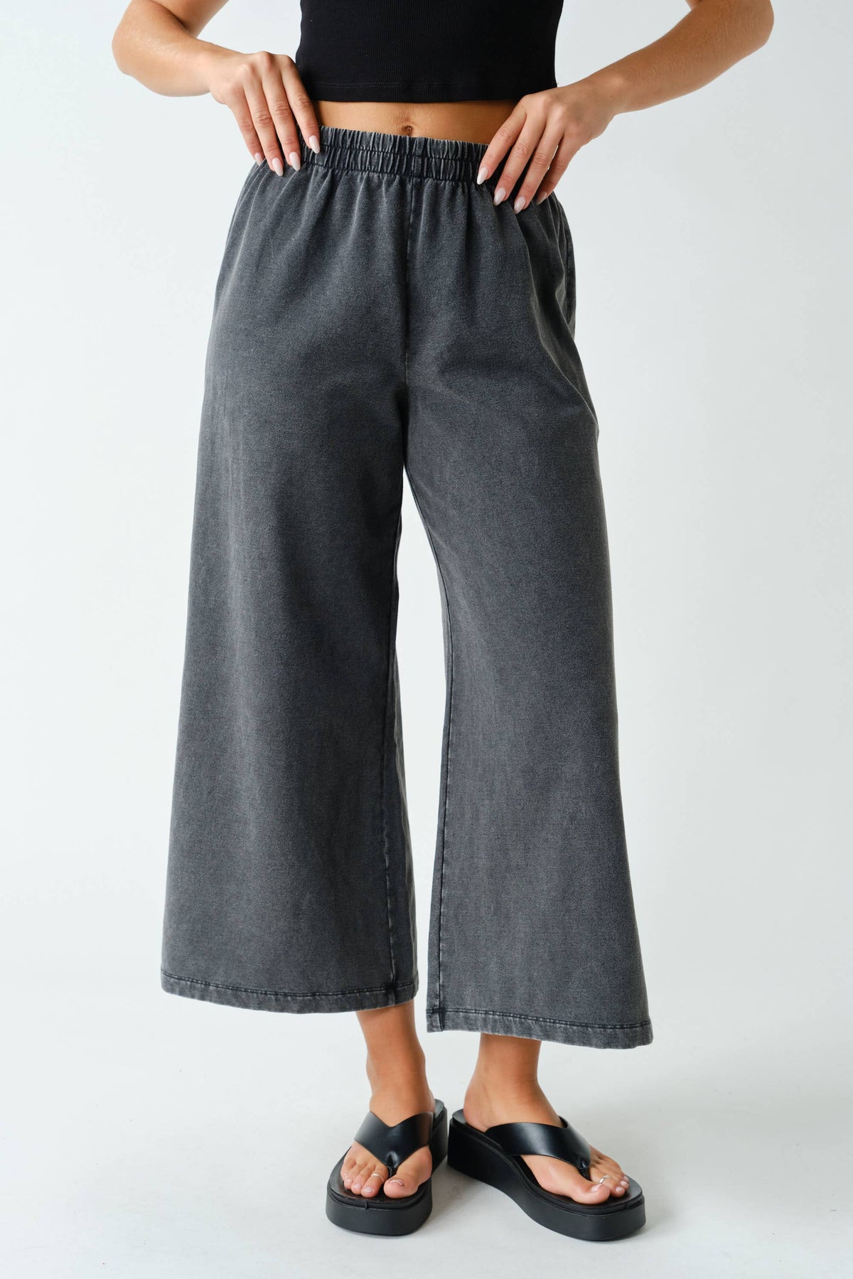 Stretch Denim Pants in Black