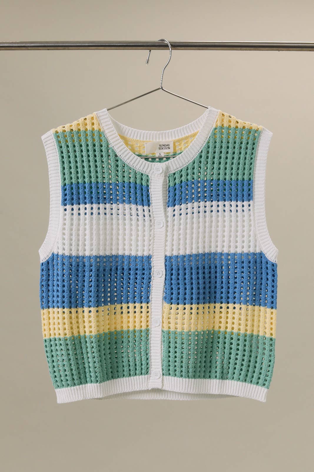 Open Knit Striped Tank
