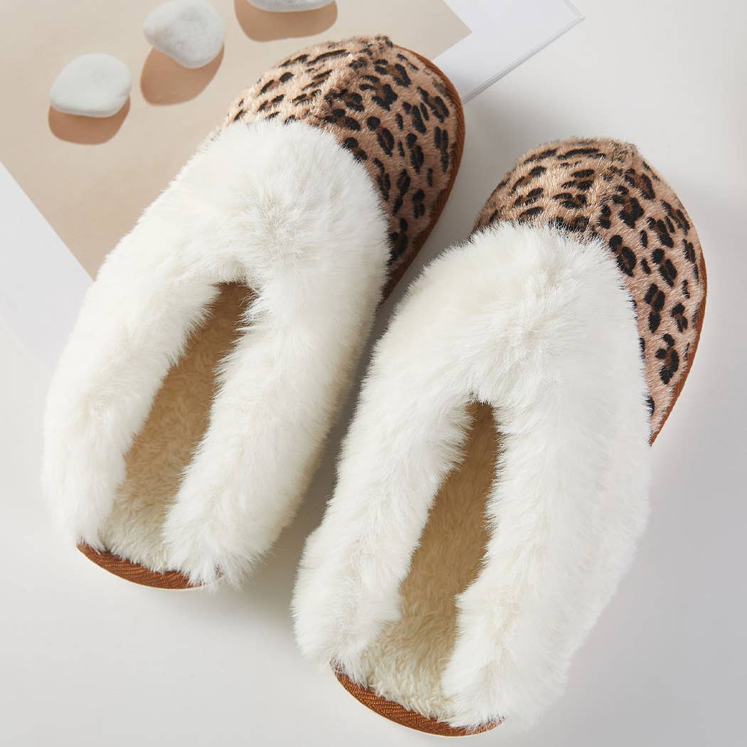 Leopard Faux Fur Slippers
