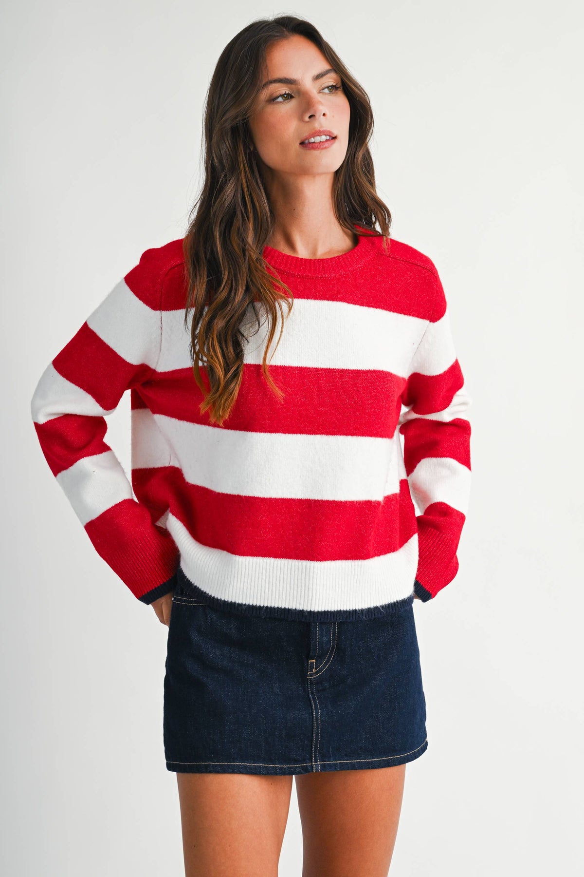 Coastal Stripe Sweater in Red