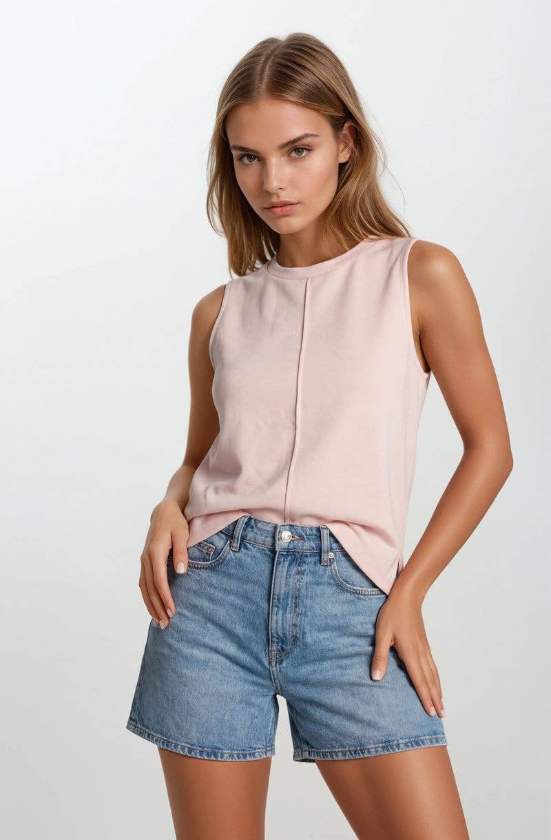 Brushed Modal Tank in Blush