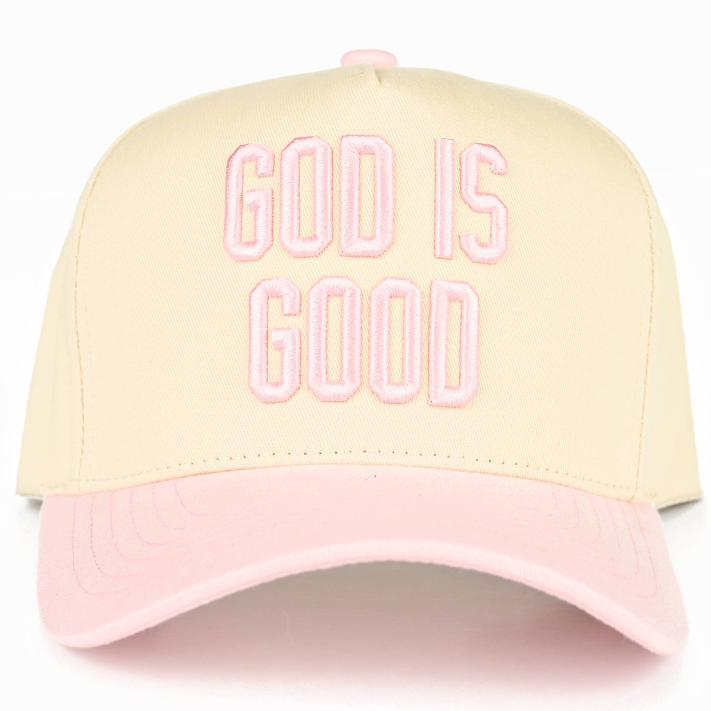 Trucker Hat - God Is Good in Light Pink