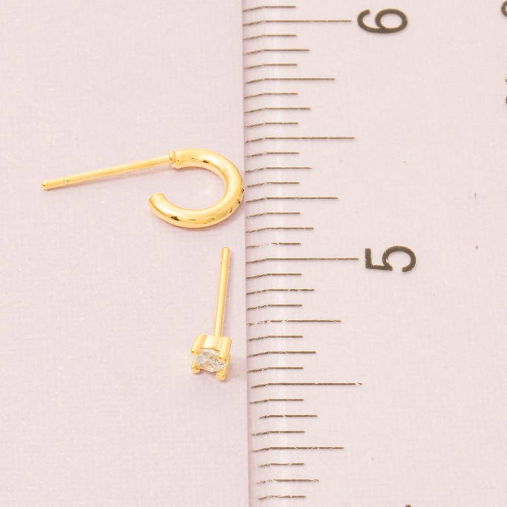 4-Piece Mini Stud Earrings in Gold