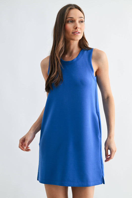 Laguna Scuba Dress in Indigo