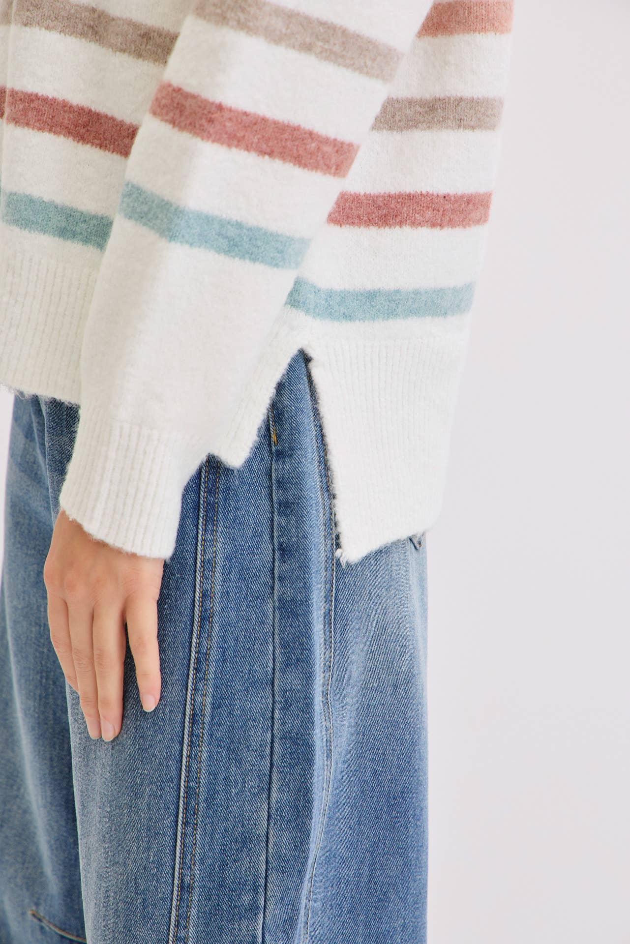 Cozy Stripe Sweater in Ivory
