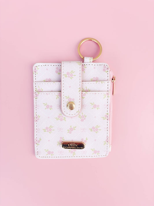 Pink Floral Keychain Wallet