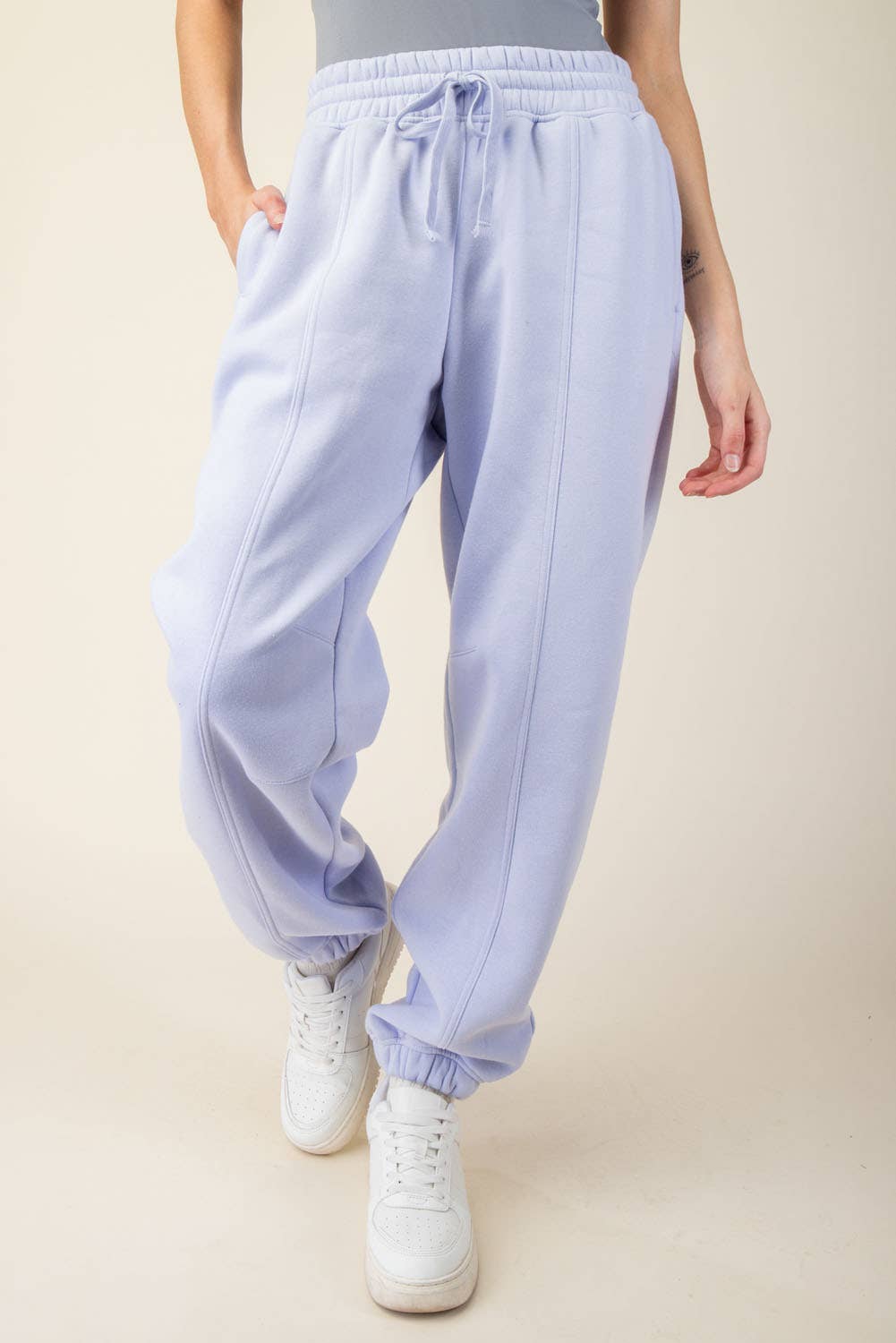 French Terry Fleece Joggers in Iris