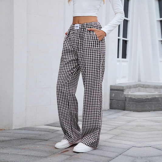 Checkered Pants in Black