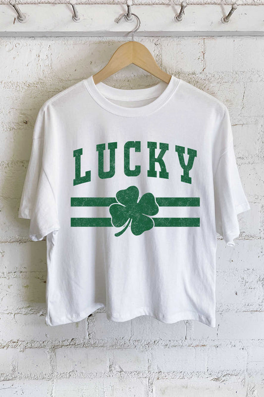 Graphic - Lucky Clover Long Crop in White