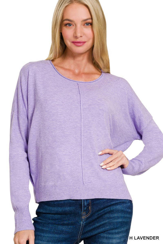 Front Seam Sweater in Lavender