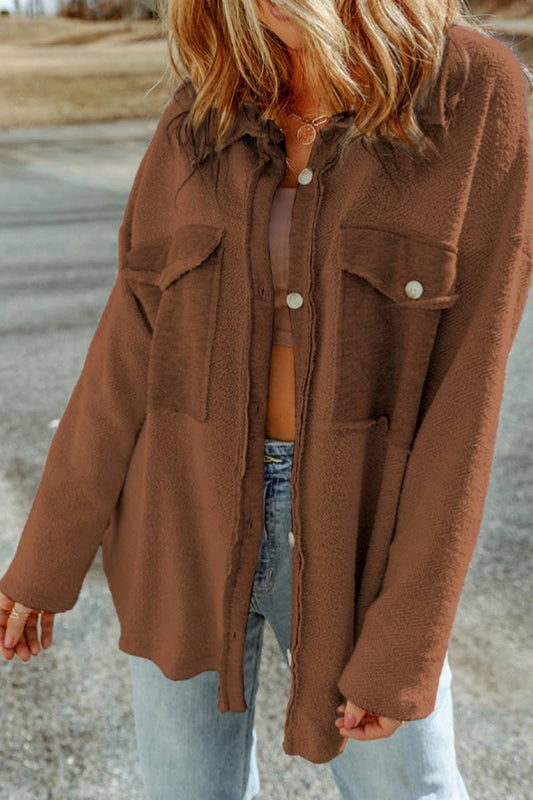 Plush Pocket Jacket in Brown