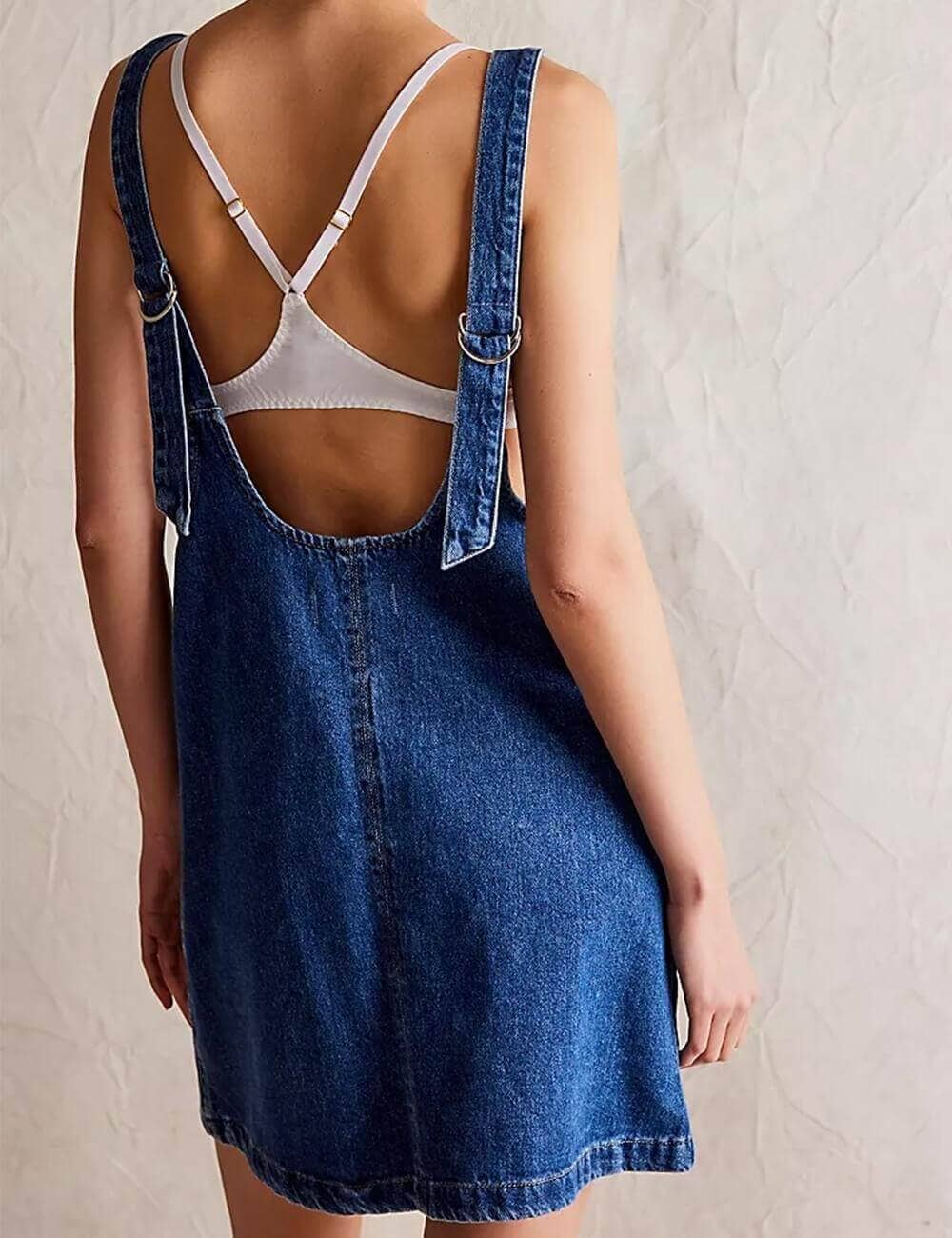 Denim Mini Dress in Blue
