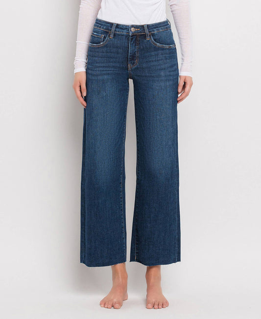 Tummy Control Mid Rise Wide Leg Denim