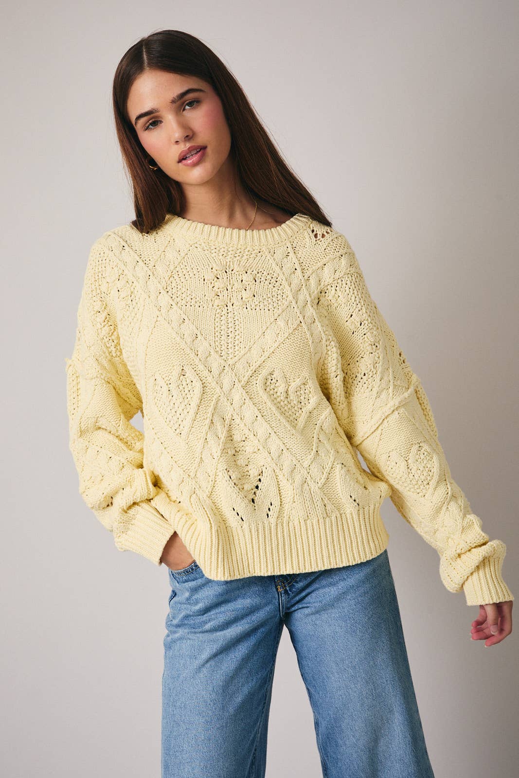 Textured Sweater in Butter Yellow