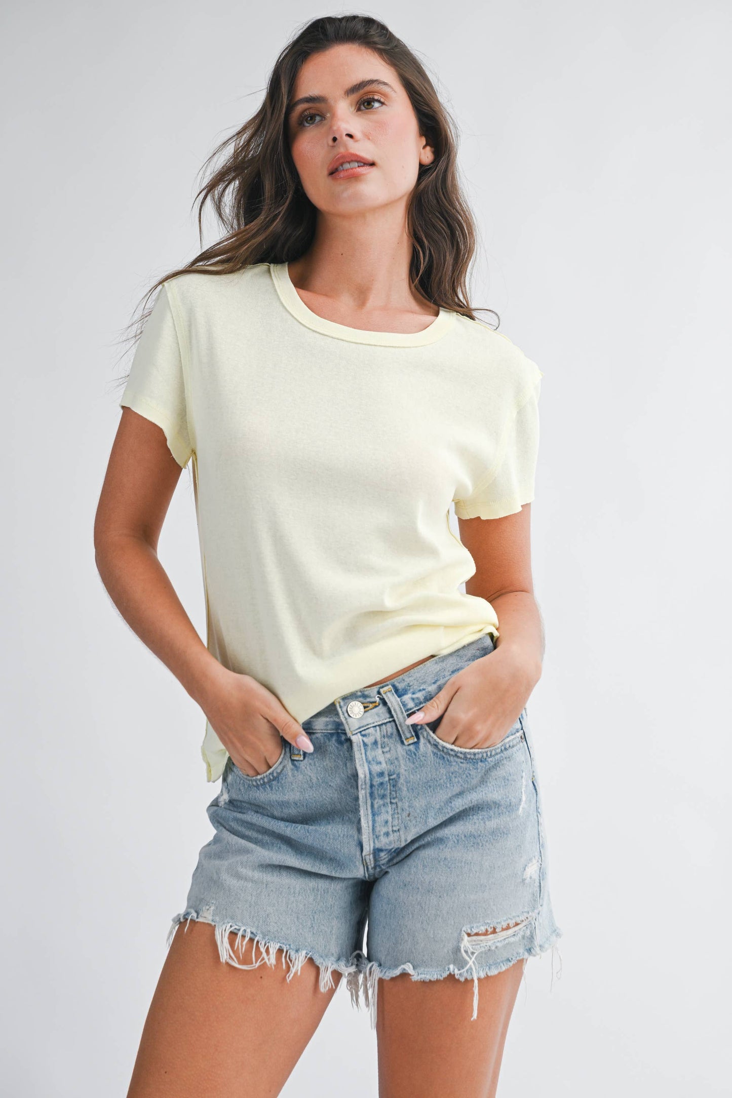 Soft Crewneck Tee in Butter Yellow